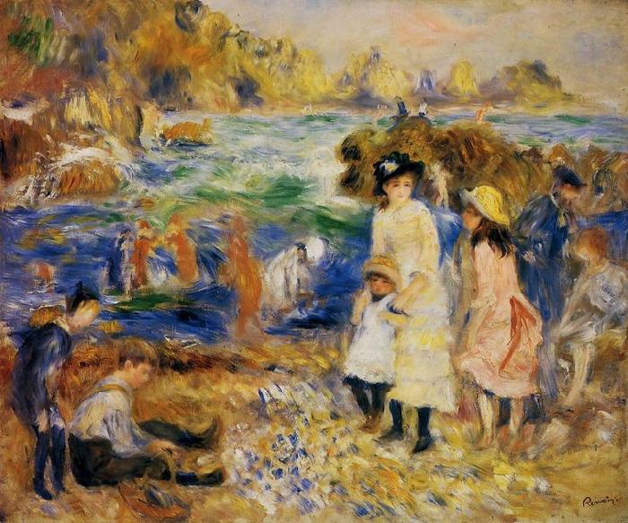 Pierre Auguste Renoir Enfants au bord de la mer a Guernsey Spain oil painting art